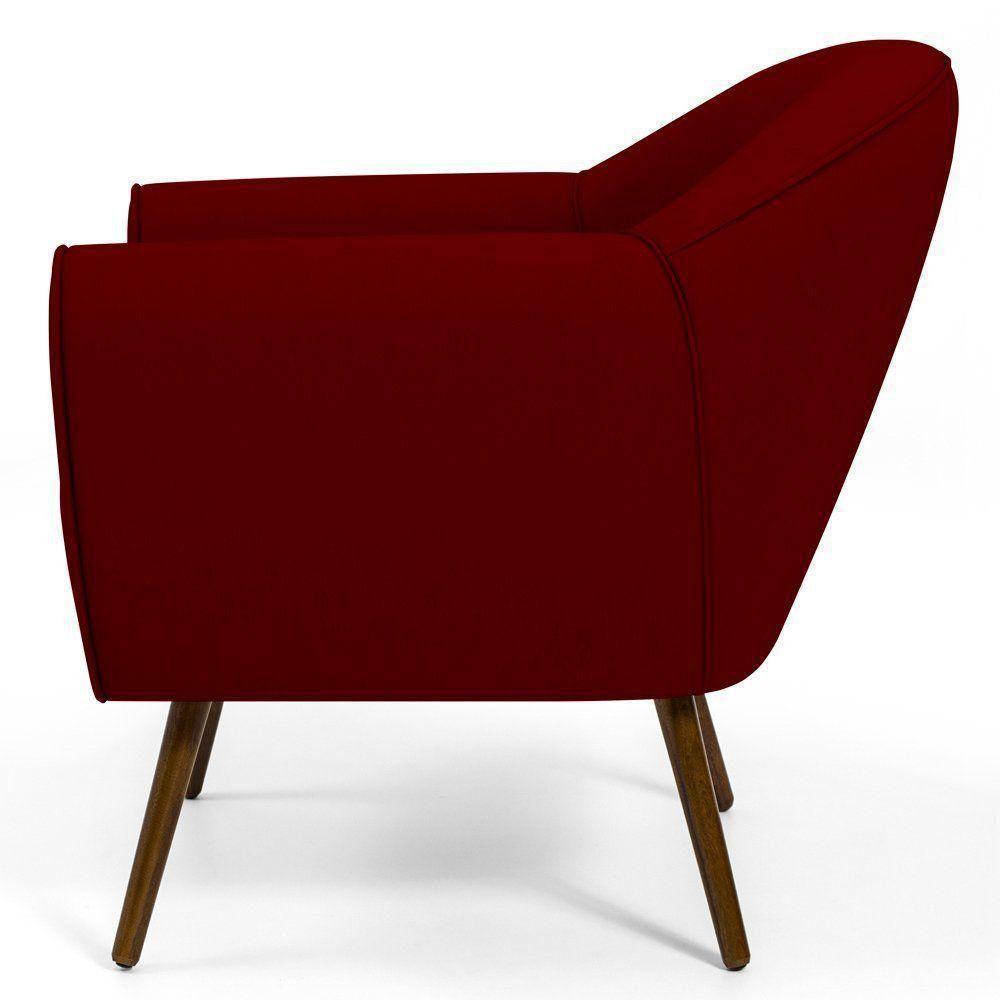 Poltrona Com Pés Palito Nina Veludo Marsala C-278 - 4