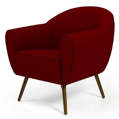 Poltrona Decorativa Nina Veludo Marsala Lyam Decor