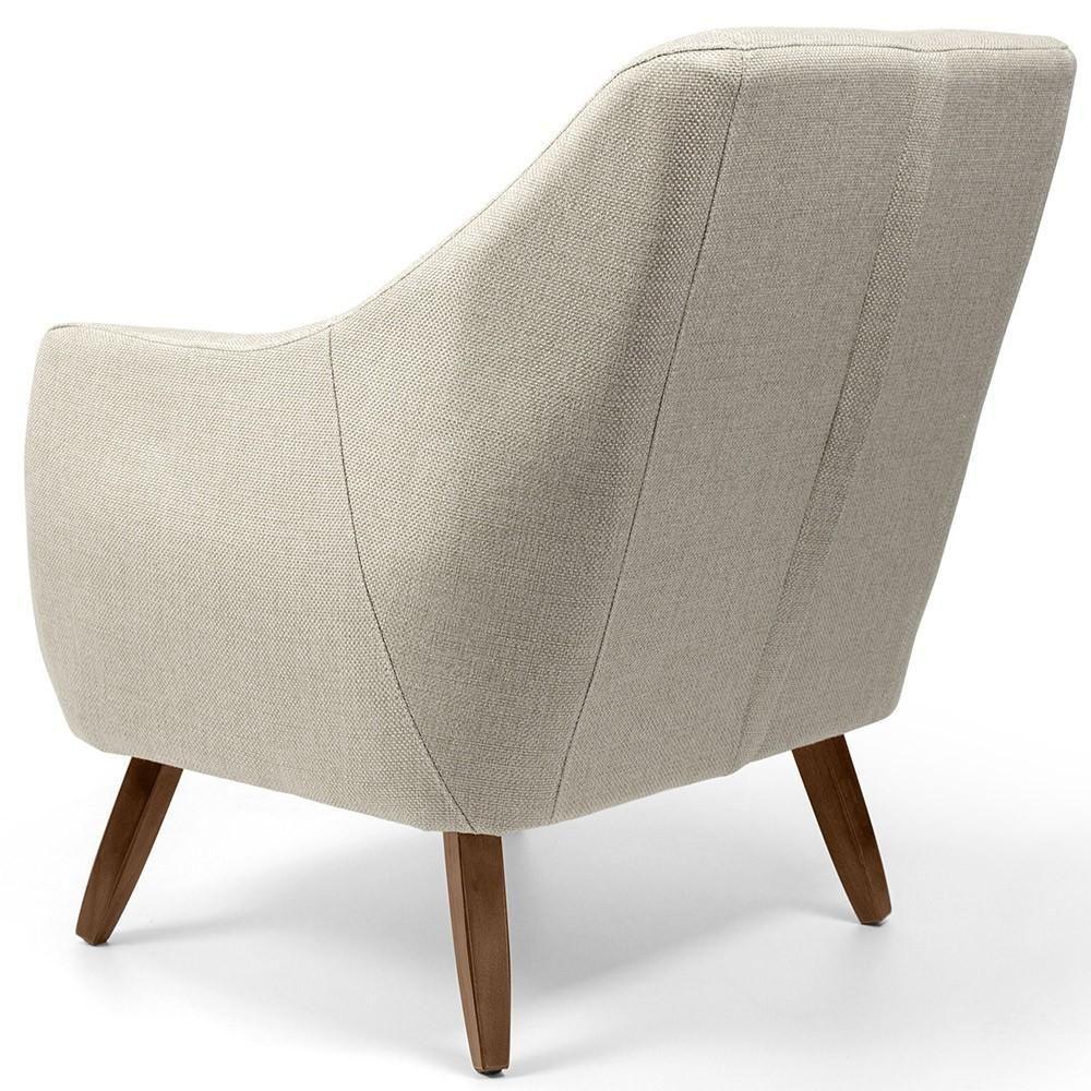 Poltrona Fixa Com Pés Em Madeira Paloma D02 Linho Bege C-466 - 5