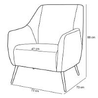Poltrona Fixa Com Pés Em Madeira Paloma D02 Linho Bege C-466 - 2