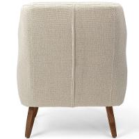 Poltrona Fixa Com Pés Em Madeira Paloma D02 Linho Bege C-466