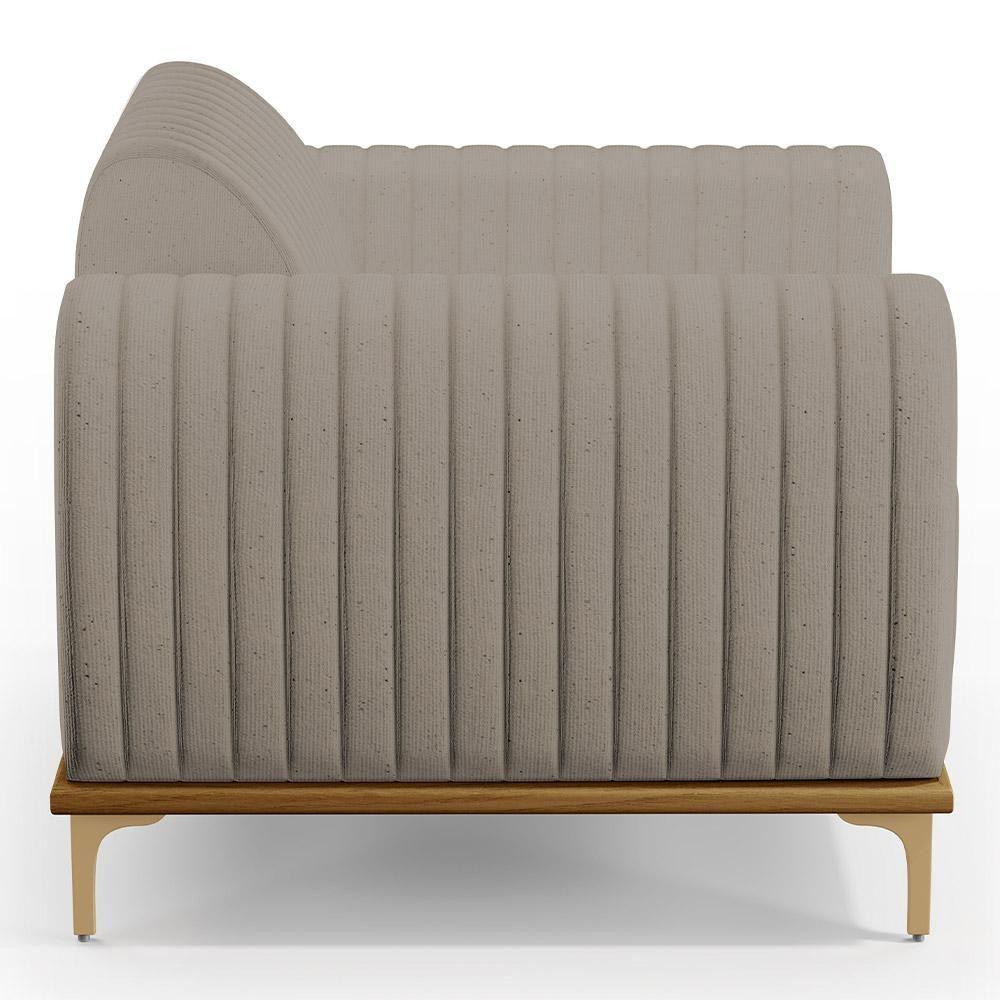 Poltrona Pés Metalizado D'Ouro Molino D02 Linho Bege C-107 - 3