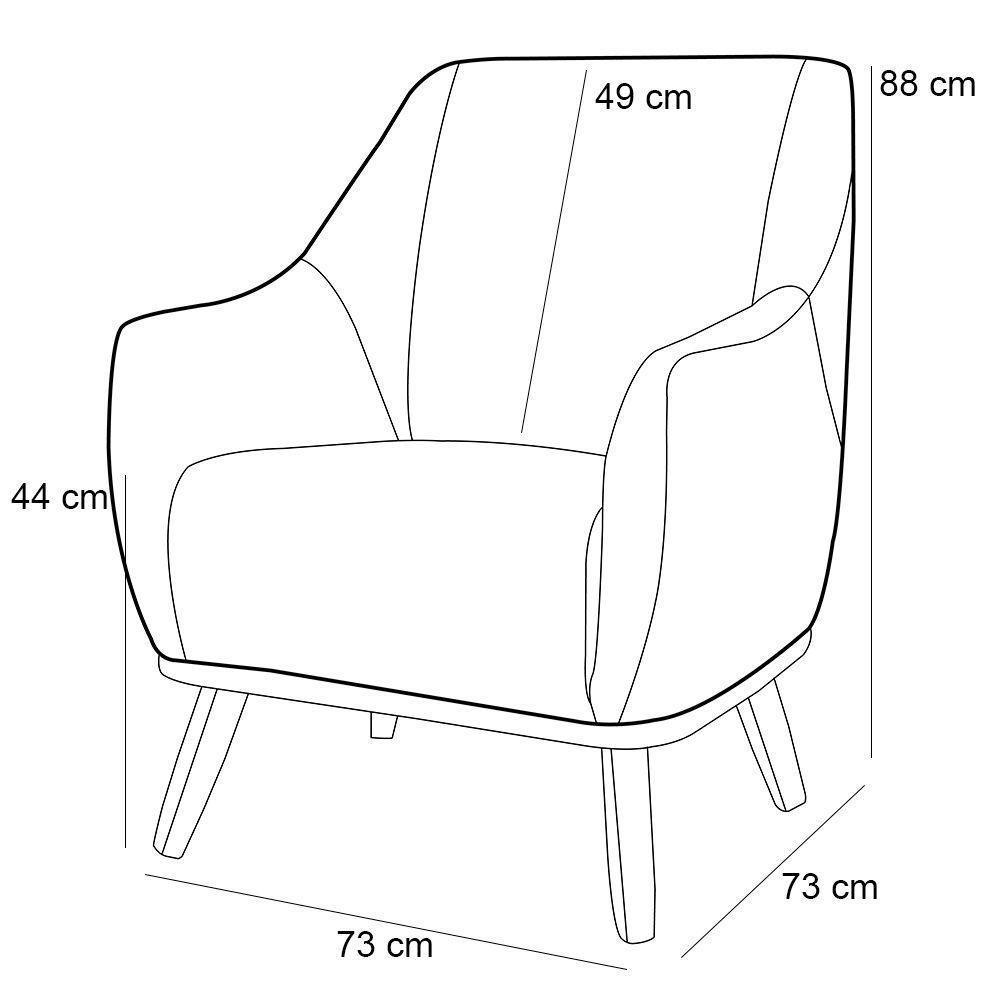 Kit 2 Poltronas Paloma New Bronze D02 Linho Bege C-129 - 2