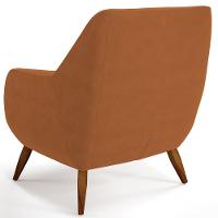 Poltrona Fixa Pés De Madeira Paloma D02 Veludo Telha C-262 - 3