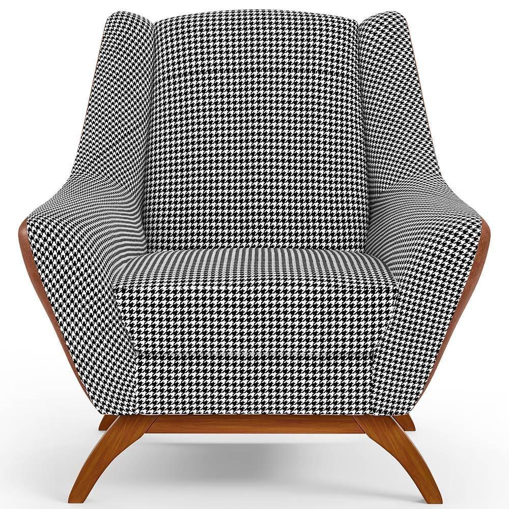 Kit 2 Poltronas Base Em Madeira Camel B-14 Pied Poule - 4