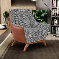 Kit 2 Poltronas Base Em Madeira Camel B-14 Pied Poule - 8