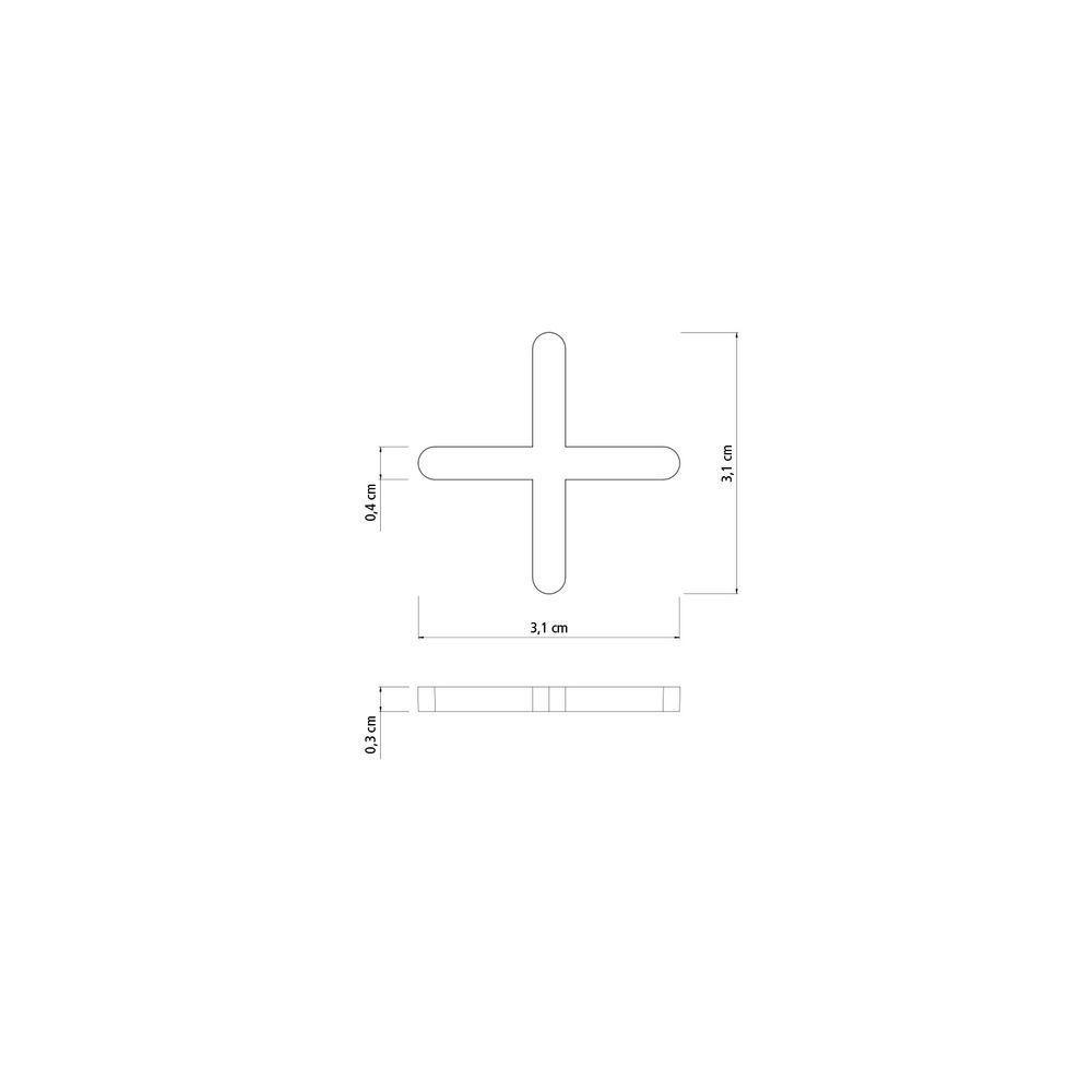 Espaçador Cruzeta Plástico Tramontina 4 Mm (saco Com 100 Un.) - 3