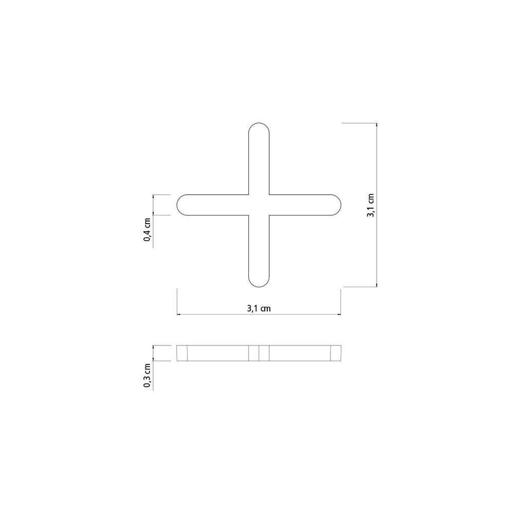 Espaçador Cruzeta Plástico Tramontina 4 Mm (saco Com 100 Un.) - 6