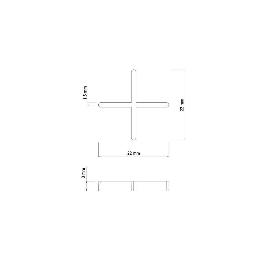 Espaçador Cruzeta Plástico Tramontina 1,5 Mm (saco Com 100 Un.) - 8