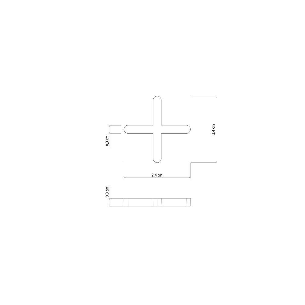 Espaçador Cruzeta Plástico Tramontina 3 Mm (saco Com 100 Un.) - 4