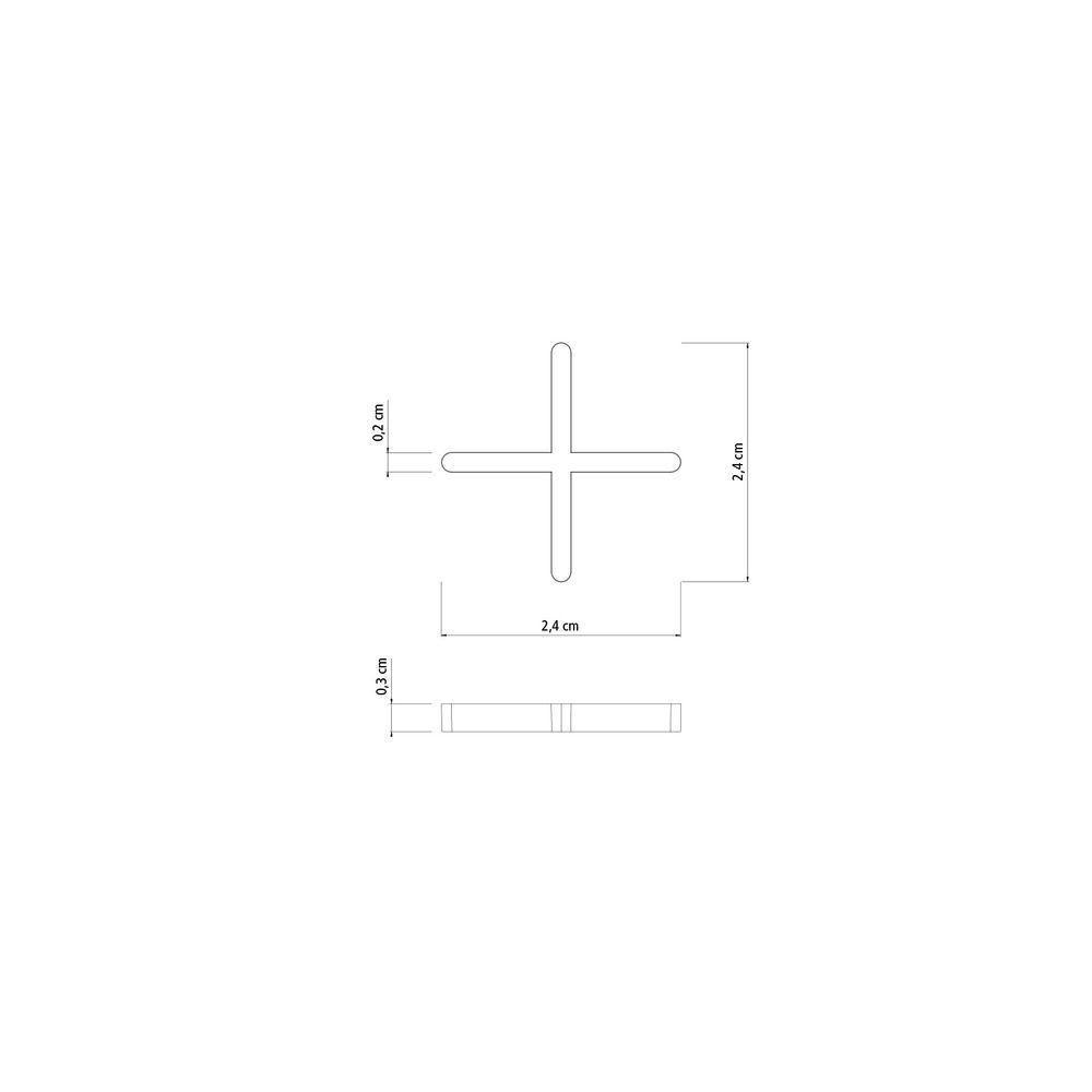 Espaçador Cruzeta Plástico Tramontina 2 Mm (saco Com 100 Un.) - 2