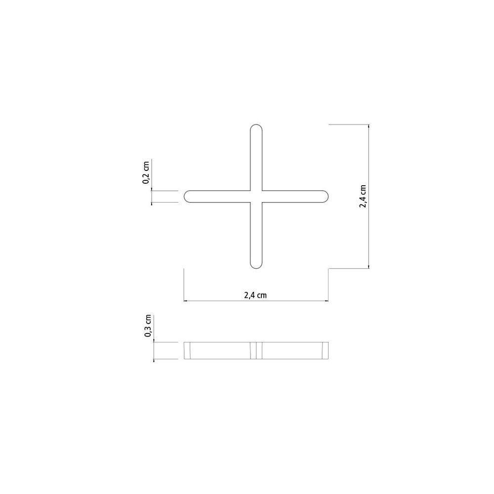 Espaçador Cruzeta Plástico Tramontina 2 Mm (saco Com 100 Un.) - 6
