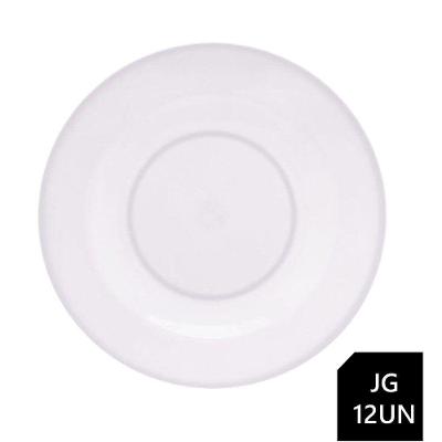 Jogo 12 Pratos Sobremesa Melamina Basic Branco Lyor 18cm