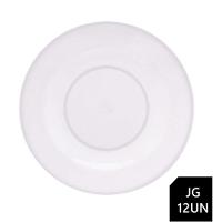 Jogo 12 Pratos Sobremesa Melamina Basic Branco Lyor 18cm - 1