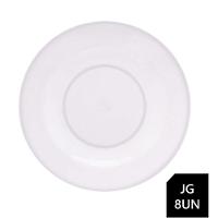 Jogo 8 Pratos Sobremesa Melamina Basic Branco Lyor 18cm - 1
