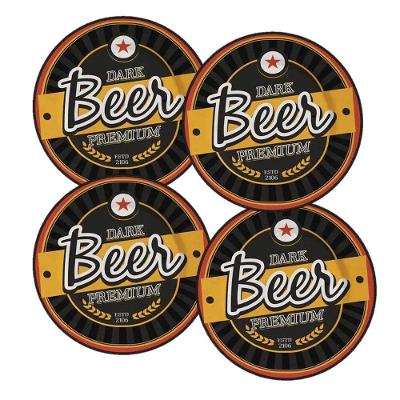 Jogo 4 Pratos Sobremesa Cerâmica Alleanza Beer Cerveja Happy Hourpreto 2ª Linha