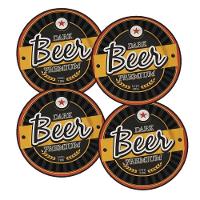 Jogo 4 Pratos Sobremesa Cerâmica Alleanza Beer Cerveja Happy Hourpreto 2ª Linha - 1