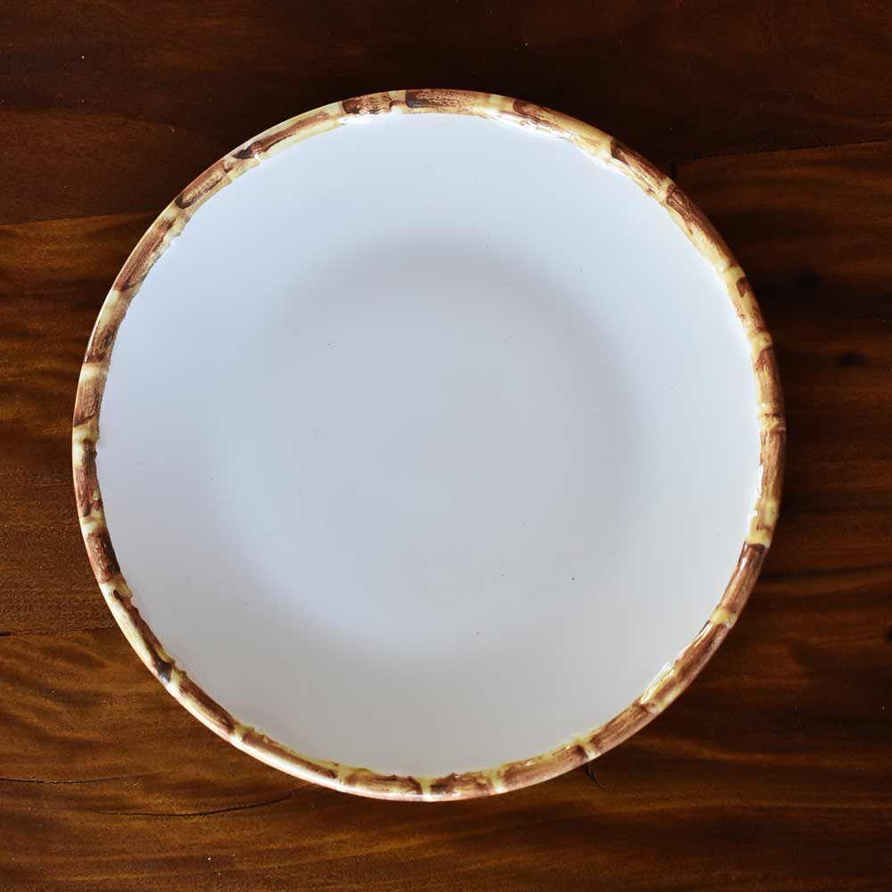 Jogo 8 Pratos Sobremesa 20cm Bambu Cerâmica Scalla 1ª Linha - 6
