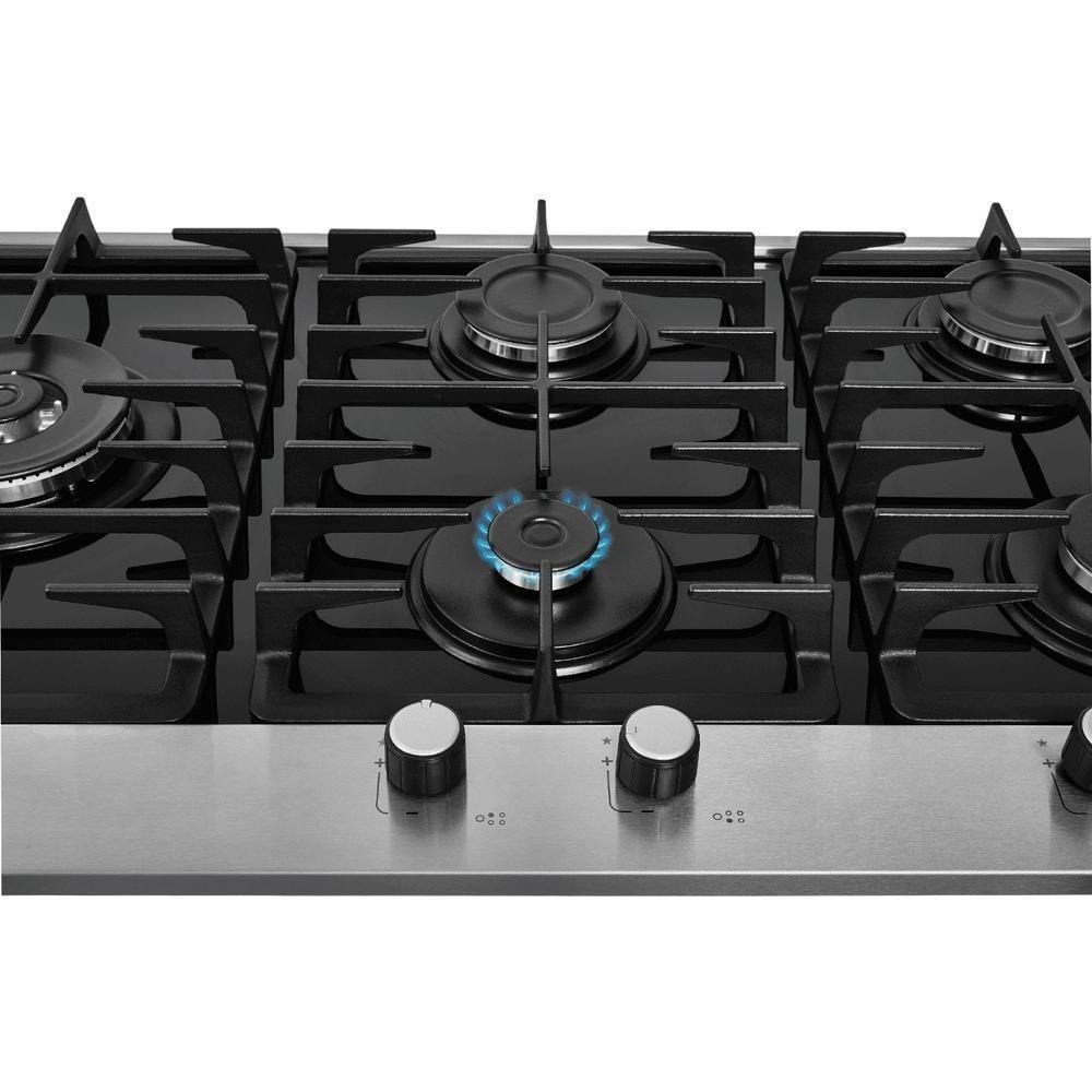 Cooktop a Gás Fischer 5 Bocas Tripla Chama Platinium com Trempe de Ferro Fundido Mesa Vidro 33810-92122 Bivolt Preto - 2