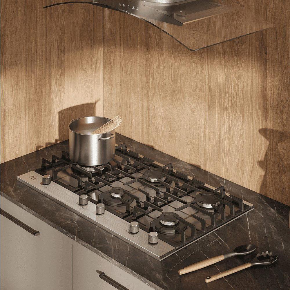 Cooktop a Gás Fischer 5 Bocas Tripla Chama Platinium com Trempe de Ferro Fundido Mesa Vidro 33810-92122 Bivolt Preto - 4