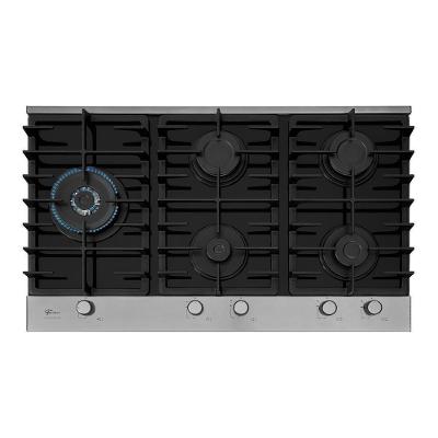 Cooktop a Gás Fischer 33810-92122 5 Bocas Vidro Tripla Chama Trempe Ferro Fundido Preto Bivolt