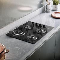Cooktop 4 Bocas Dako Supreme A Gás Acendimento Automático E Tripla Chama Preto Bivolt  - 5