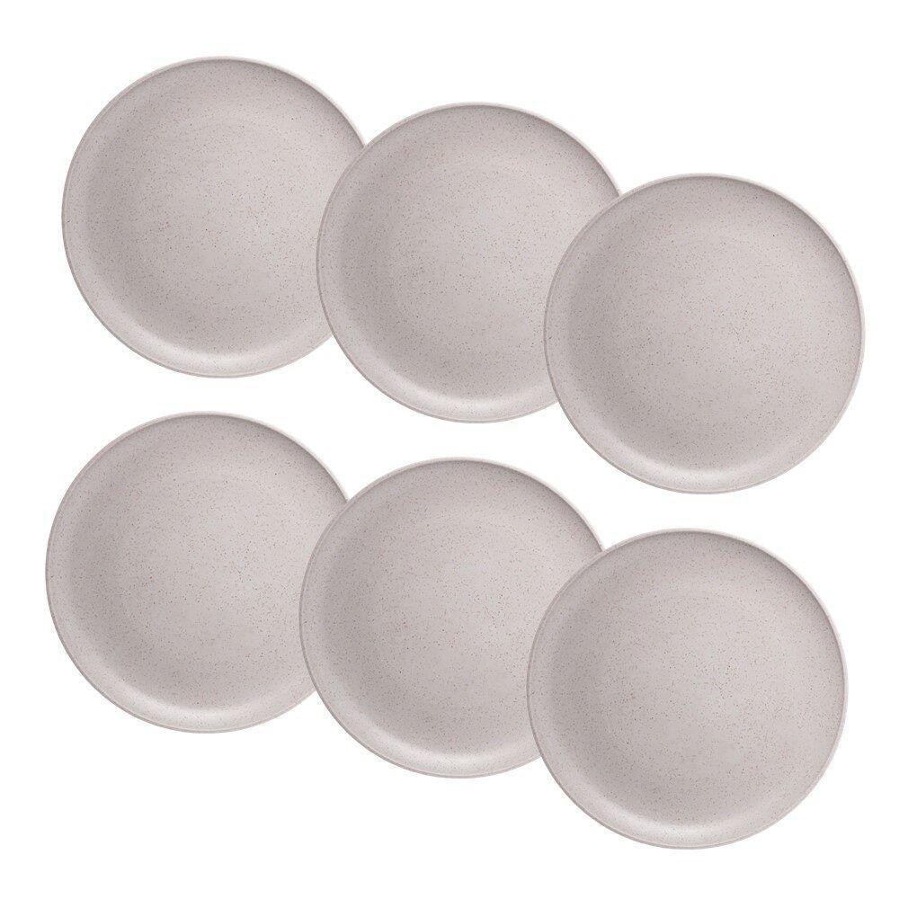 Jogo 6 Pratos Raso Em Fibra De Pinho E Pp Pine 27cm Wolff - 1