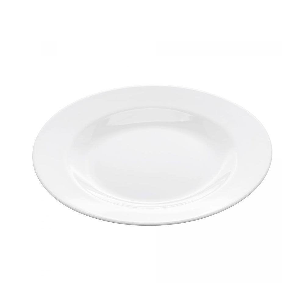 Jogo 2 Pratos Raso De Melamina Basic Branco 25cm Lyor - 4