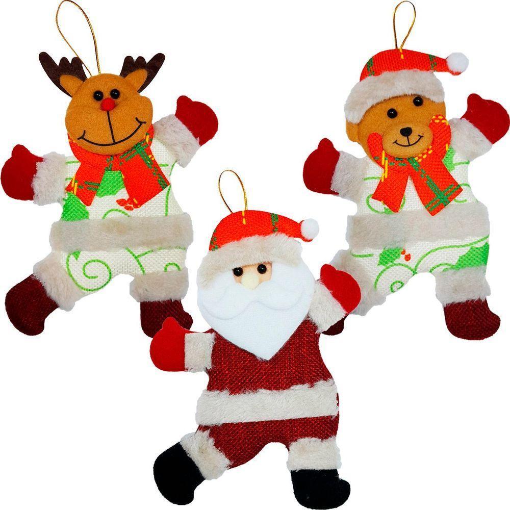 Kit 12 Decoração árvore De Natal Noel Rena Urso Natalino 19cm - 1