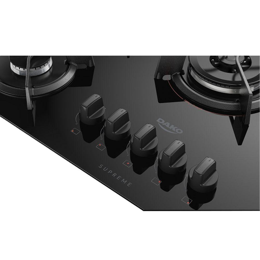 Cooktop 5 Bocas Dako Supreme A Gás Acendimento Automático E Tripla Chama Preto Bivolt - 2