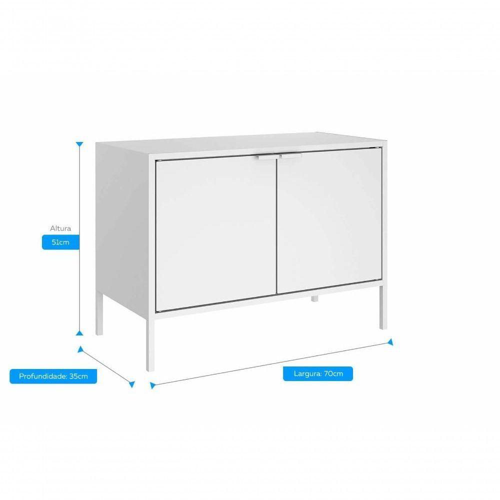 Balcão Baixo Multiúso Itatiaia Smart Portas Branco Matte - 4