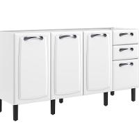 Balcão De Cozinha Itatiaia Em Aço Portas Gavetas Branco - 1