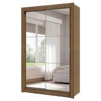 Guarda-roupa Solteiro 2 Portas Correr Espelhos 4 Gav Rústico - 9