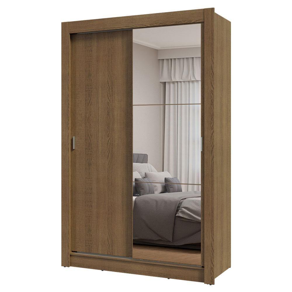 Guarda-Roupa Solteiro 2 Portas Correr Com Espelho - 4