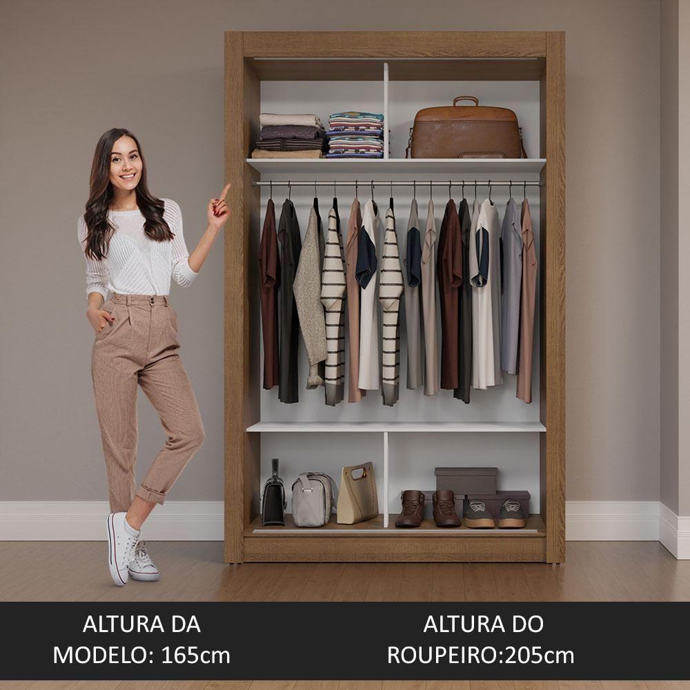 Guarda-Roupa Solteiro 2 Portas Correr Com Espelho - 9