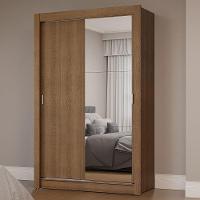 Guarda-Roupa Solteiro 2 Portas Correr Com Espelho - 1