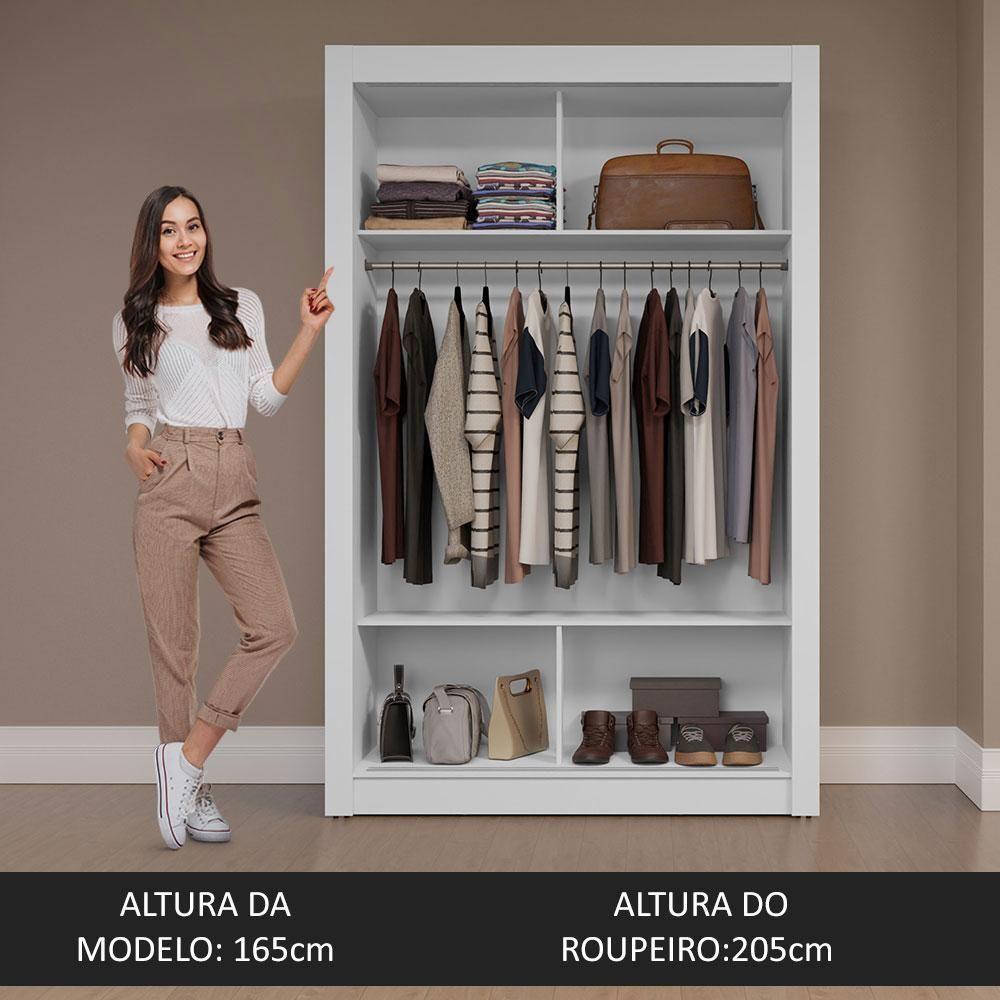 Guarda-Roupa Solteiro 2 Portas Correr Com Espelho - 10