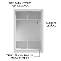 Guarda-Roupa Solteiro 2 Portas Correr Com Espelho - 5