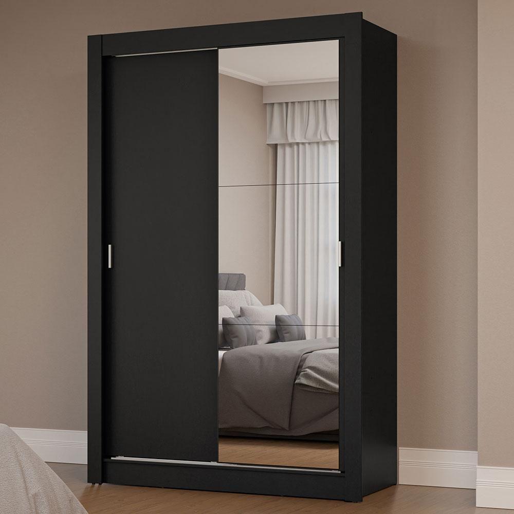 Guarda-Roupa Solteiro 2 Portas Correr Com Espelho - 1