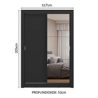 Guarda-Roupa Solteiro 2 Portas Correr Com Espelho - 8