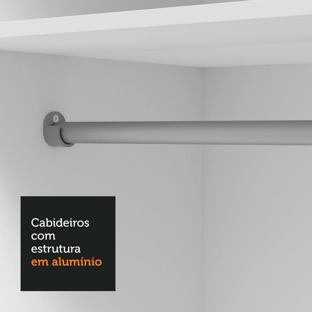 Guarda-roupa Solteiro 2 Portas De Correr 4 Gavetas Branco/rustic Vivare Plus Madesa Branco/rustic - 4