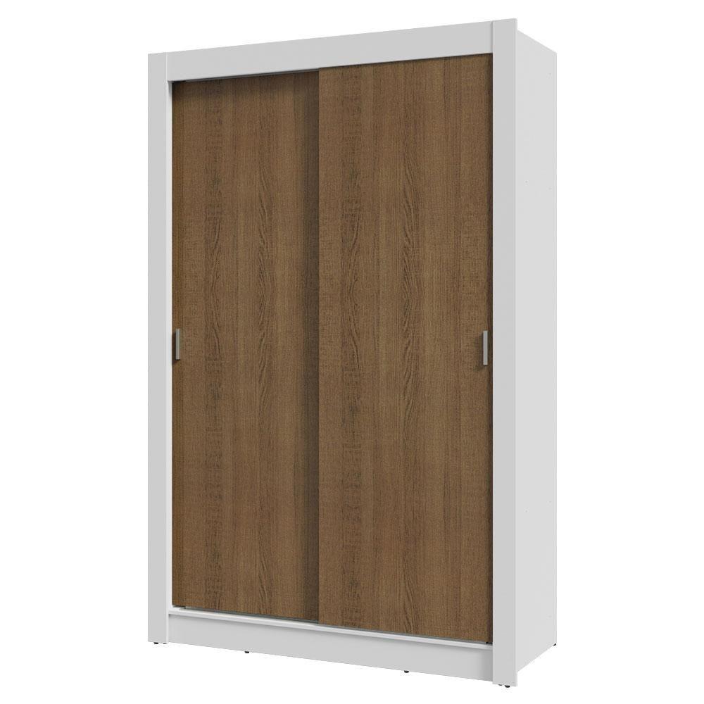 Guarda-roupa Solteiro 2 Portas De Correr 4 Gavetas Branco/rustic Vivare Plus Madesa Branco/rustic - 9