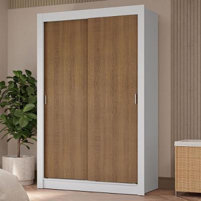 Guarda Roupa Solteiro 2 Portas de Correr 4 Gavetas Branco-rustic Vivare Plus