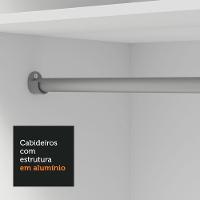 Guarda-roupa Solteiro 2 Portas De Correr 4 Gavetas Branco/rustic Vivare Plus Madesa Branco/rustic