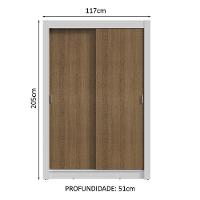 Guarda-roupa Solteiro 2 Portas De Correr 4 Gavetas Branco/rustic Vivare Plus Madesa Branco/rustic - 8