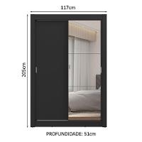 Guarda-roupa Solteiro 2 Portas Correr Espelho 2 Gavetas - 8