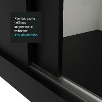 Guarda-roupa Solteiro 2 Portas De Correr Com Espelhos 2 Gavetas Preto Vivare Madesa Preto - 2