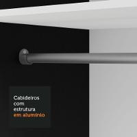 Guarda-roupa Solteiro 2 Portas De Correr Com Espelhos 2 Gavetas Preto Vivare Madesa Preto