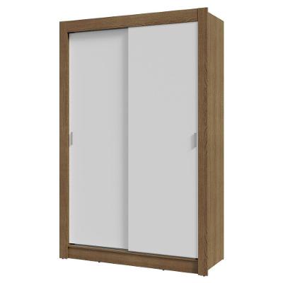 Guarda-roupa Solteiro 2Portas Correr 2 Gavetas Rustic/branco