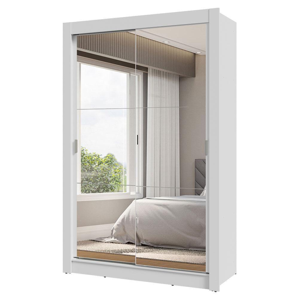 Guarda-roupa Solteiro 2 Portas Correr Espelhos 2 Gavetas - 8